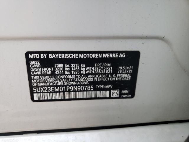 5UX23EM01P9N90785 - 2023 BMW X7 XDRIVE40I WHITE photo 13