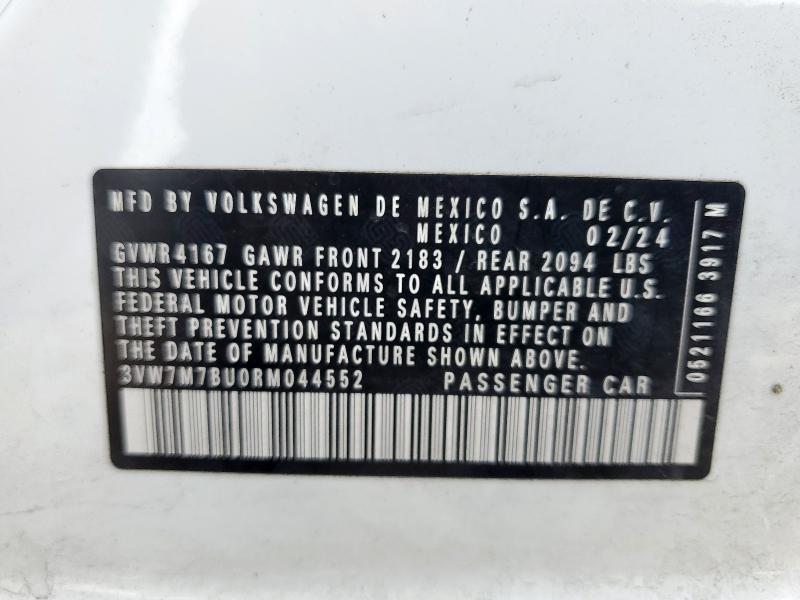 3VW7M7BU0RM044552 - 2024 VOLKSWAGEN JETTA SE Ağ foto 12