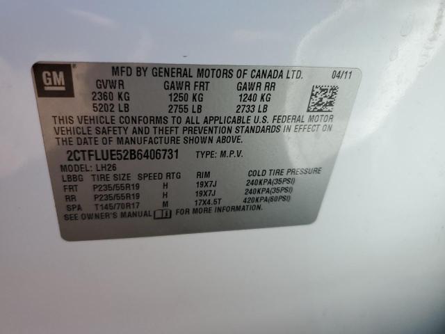 2CTFLUE52B6406731 - 2011 GMC TERRAIN SLT WHITE photo 13