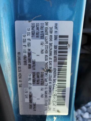 JM1DE1HY9B0127013 - 2011 MAZDA MAZDA2 TEAL photo 12