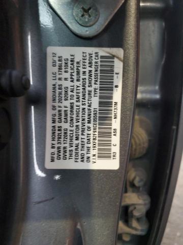 19XFB2F9XCE055931 - 2012 HONDA CIVIC EXL Grau Foto 12