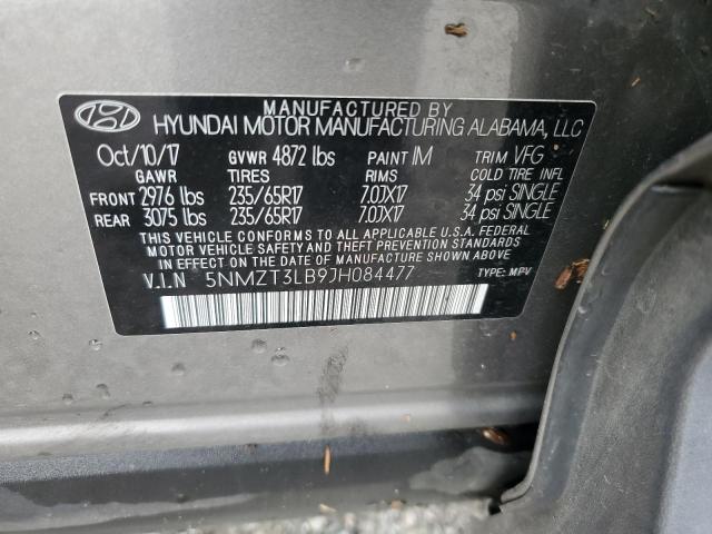 5NMZT3LB9JH084477 - 2018 HYUNDAI SANTA FE SPORT Մոխրագույն լուսանկար 14