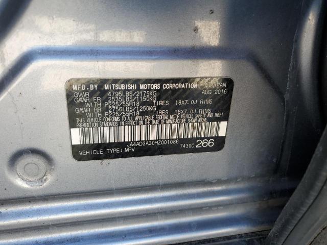 JA4AD3A30HZ001086 - 2017 MITSUBISHI OUTLANDER SE ნაცრისფერი ფოტო 13