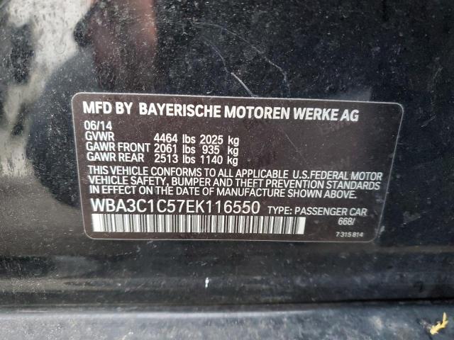 WBA3C1C57EK116550 - 2014 BMW 328 I SULEV BLACK photo 12