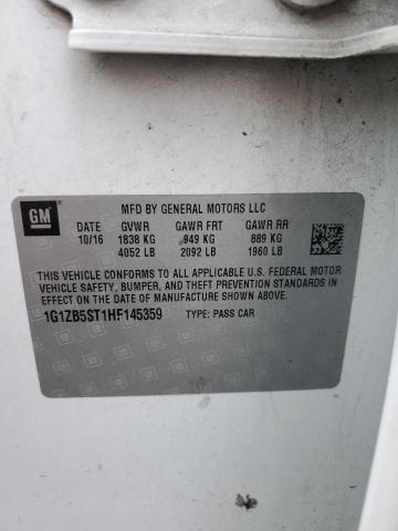 1G1ZB5ST1HF145359 - 2017 CHEVROLET MALIBU LS თეთრი ფოტო 12