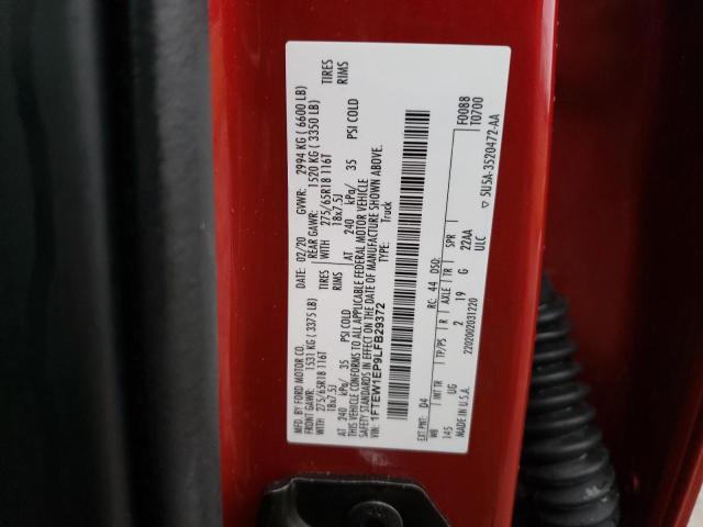 1FTEW1EP9LFB29372 - 2020 FORD F150 SUPERCREW RED photo 12