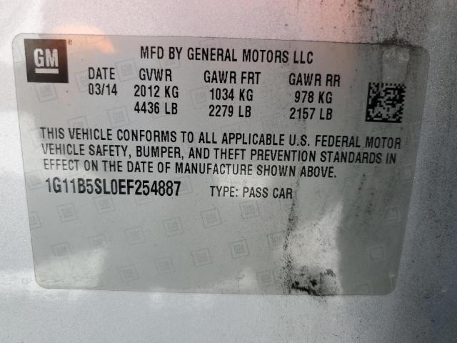 1G11B5SL0EF254887 - 2014 CHEVROLET MALIBU LS Gümüş foto 12