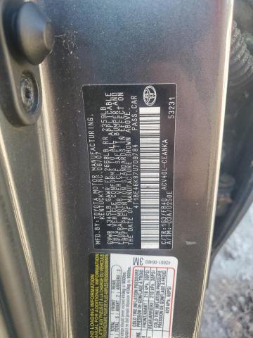 4T1BE46K87U709784 - 2007 TOYOTA CAMRY CE ნაცრისფერი ფოტო 12