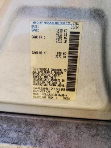 1N4AL3AP4EC275598 - 2014 NISSAN ALTIMA 2.5 თეთრი ფოტო 12