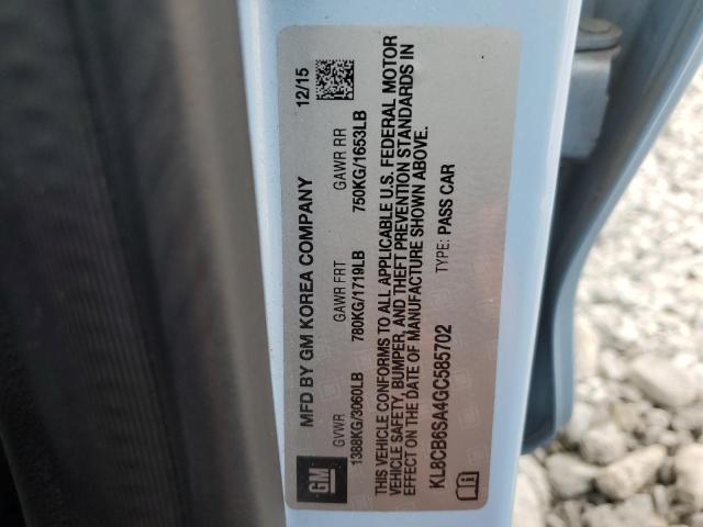 KL8CB6SA4GC585702 - 2016 CHEVROLET SPARK LS BLUE photo 12