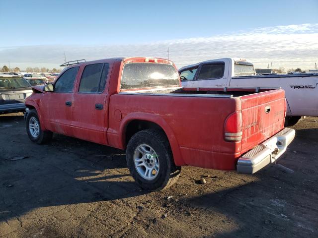 1D7HL48X33S197246 - 2003 DODGE DAKOTA QUAD SLT RED photo 2