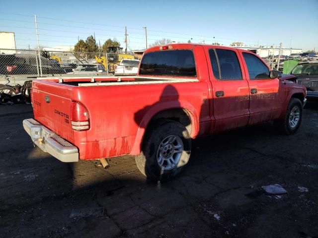 1D7HL48X33S197246 - 2003 DODGE DAKOTA QUAD SLT RED photo 3