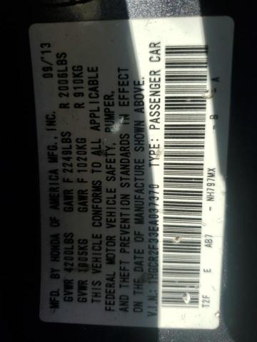 1HGCR2F33EA037370 - 2014 HONDA ACCORD LX GRAY photo 12