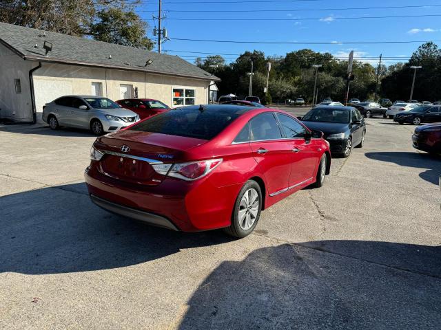 KMHEC4A42FA135436 - 2015 HYUNDAI SONATA HYBRID RED photo 4