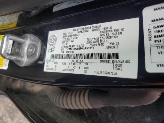 1FMCU9J92MUA56311 - 2021 FORD ESCAPE TITANIUM BLUE photo 13