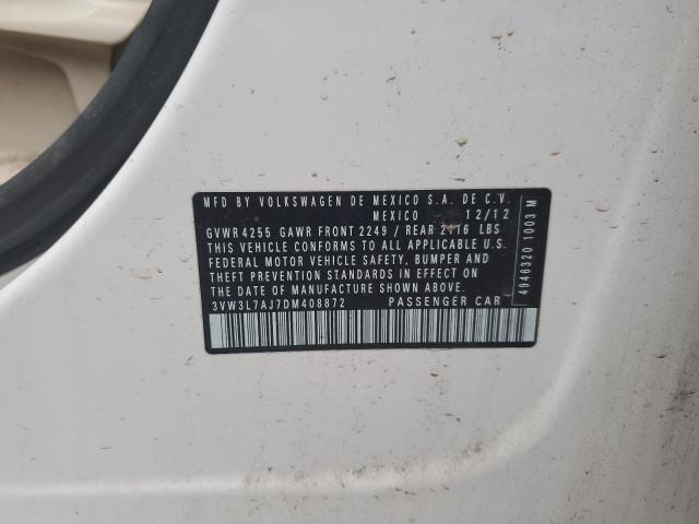 3VW3L7AJ7DM408872 - 2013 VOLKSWAGEN JETTA TDI Weiß Foto 12