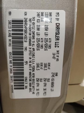 2A8HR54P98R149210 - 2008 CHRYSLER TOWN & COU TOURING 金色 照片 13