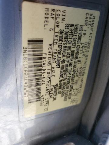 3N1BC1CP2AL436967 - 2010 NISSAN VERSA S ლურჯი ფოტო 12