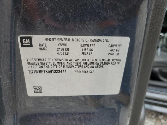 2G1WB57K591323477 - 2009 CHEVROLET IMPALA LS BLUE photo 12