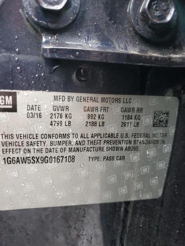 1G6AW5SX9G0167108 - 2016 CADILLAC CTS Կապույտ լուսանկար 12