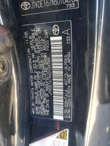 JTKDE167X60104784 - 2006 TOYOTA SCION TC Siyah fotoğraf 12