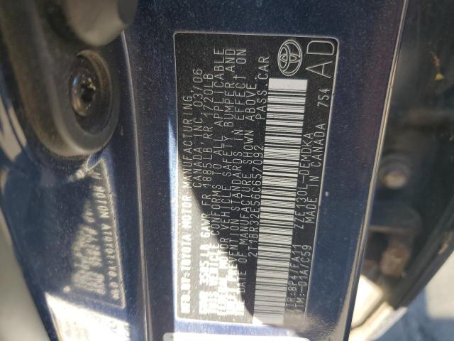 2T1BR32E56C657092 - 2006 TOYOTA COROLLA CE BLUE photo 12
