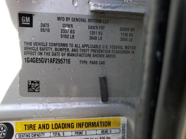 1G4GE5GV1AF295716 - 2010 BUICK LACROSSE CXS Gümüş foto 12