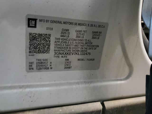 3GNAXKEV7KL132475 - 2019 CHEVROLET EQUINOX LT SILVER photo 14