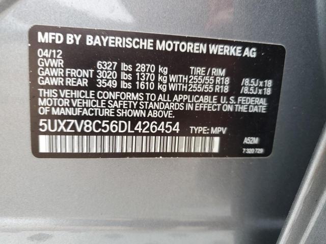 5UXZV8C56DL426454 - 2013 BMW X5 XDRIVE50I GRAY photo 12