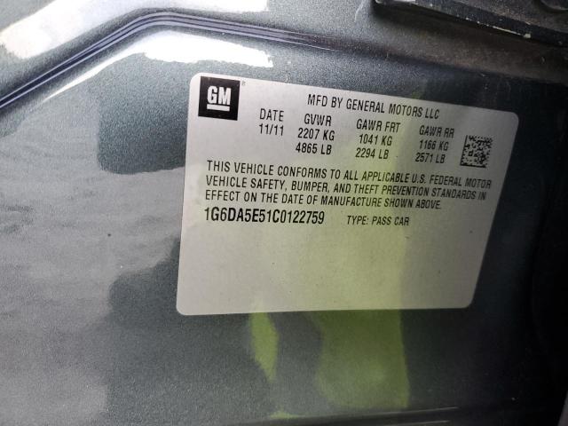 1G6DA5E51C0122759 - 2012 CADILLAC CTS BLUE photo 12