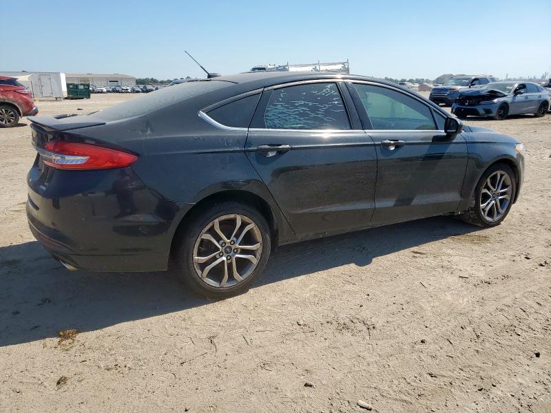 3FA6P0HD9HR311926 - 2017 FORD FUSION SE BLACK photo 3