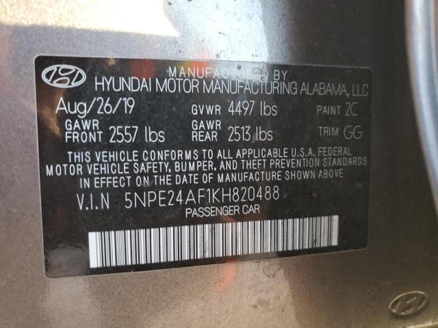 5NPE24AF1KH820488 - 2019 HYUNDAI SONATA SE GRAY photo 12