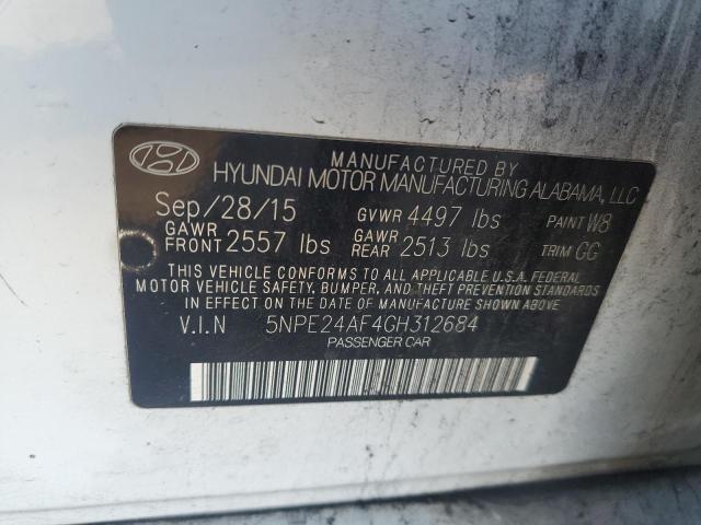 5NPE24AF4GH312684 - 2016 HYUNDAI SONATA SE WHITE photo 12