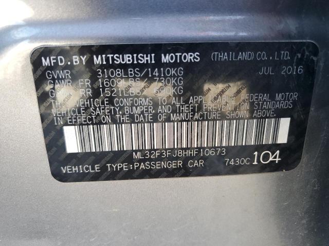 ML32F3FJ8HHF10673 - 2017 MITSUBISHI MIRAGE G4 ES Boz foto 12