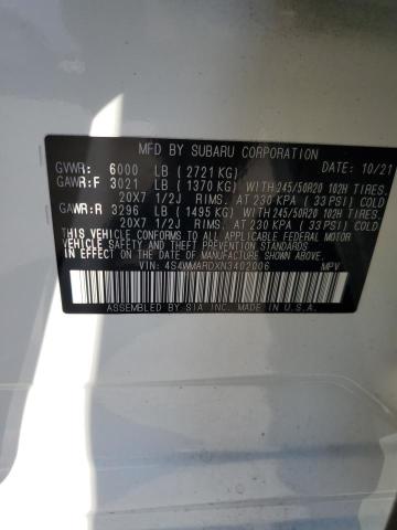 4S4WMARDXN3402006 - 2022 SUBARU ASCENT TOURING Սպիտակ լուսանկար 14