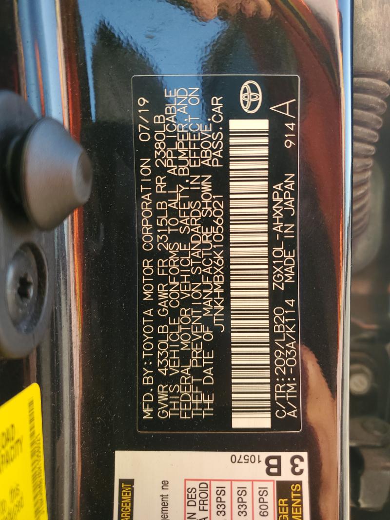 JTNKHMBX6K1056021 - 2019 TOYOTA C-HR XLE BLACK photo 13