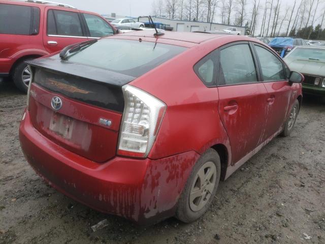 JTDKN3DU1A0231788 - 2010 TOYOTA PRIUS RED photo 3