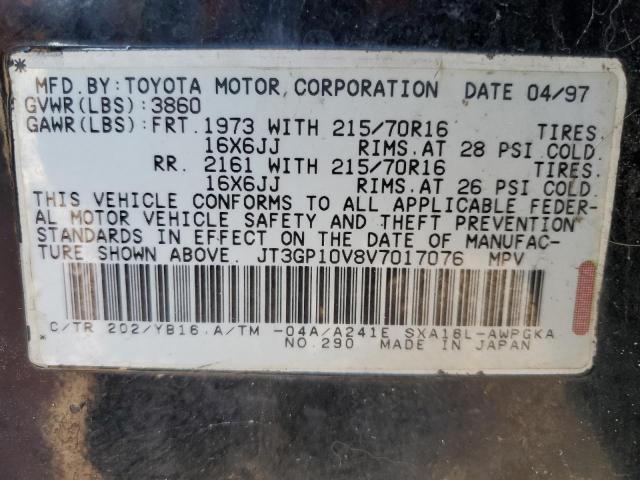 JT3GP10V8V7017076 - 1997 TOYOTA RAV4 BLACK photo 13