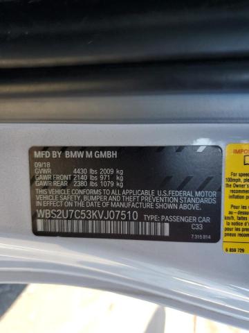 WBS2U7C53KVJ07510 - 2019 BMW M2 COMPETITION SILVER photo 12
