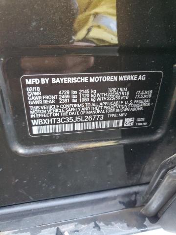 WBXHT3C35J5L26773 - 2018 BMW X1 XDRIVE28I Қара фото 13