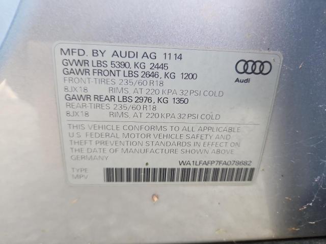 WA1LFAFP7FA078682 - 2015 AUDI Q5 PREMIUM PLUS SILVER photo 13