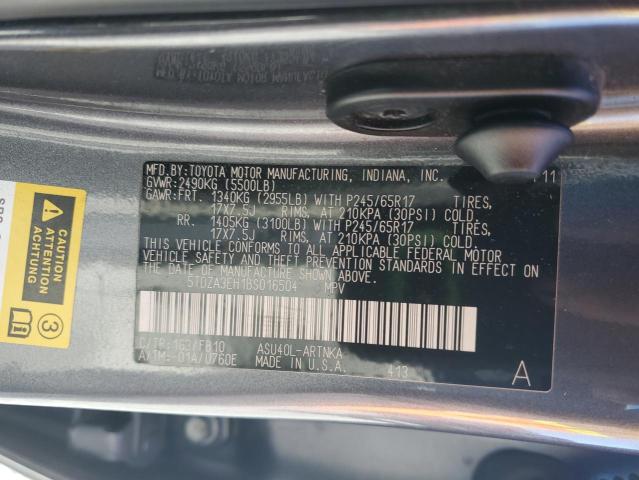 5TDZA3EH1BS016504 - 2011 TOYOTA HIGHLANDER BASE ნაცრისფერი ფოტო 13