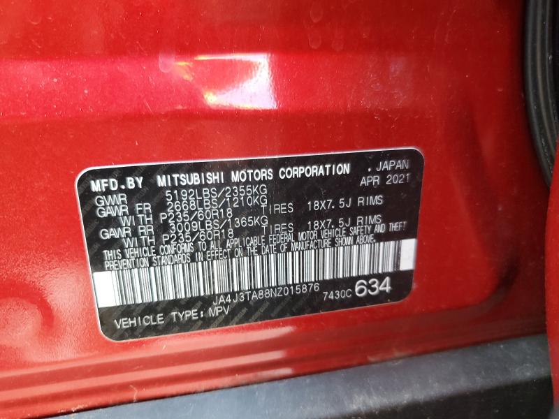 JA4J3TA88NZ015876 - 2022 MITSUBISHI OUTLANDER ES RED photo 13