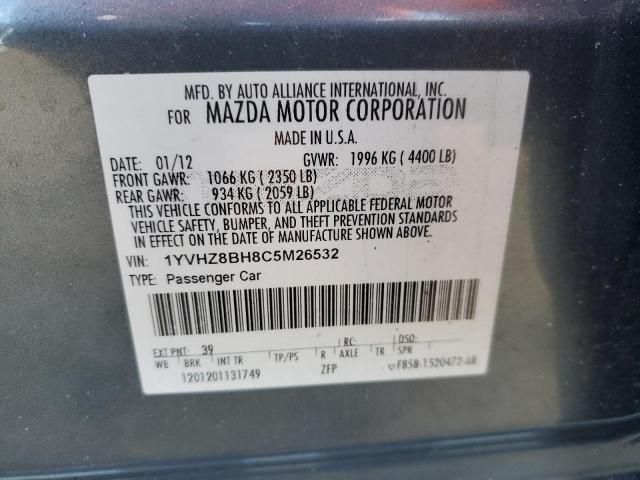 1YVHZ8BH8C5M26532 - 2012 MAZDA 6 I BLUE photo 12