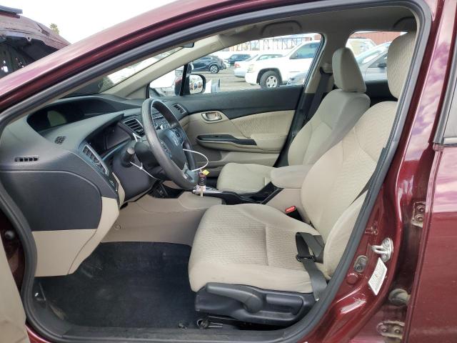 19XFB2F59FE233698 - 2015 HONDA CIVIC LX BURGUNDY photo 7