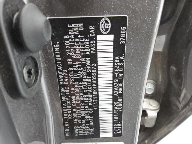 4T1T11BK4PU099872 - 2023 TOYOTA CAMRY SE NIGHT SHADE GRAY photo 12