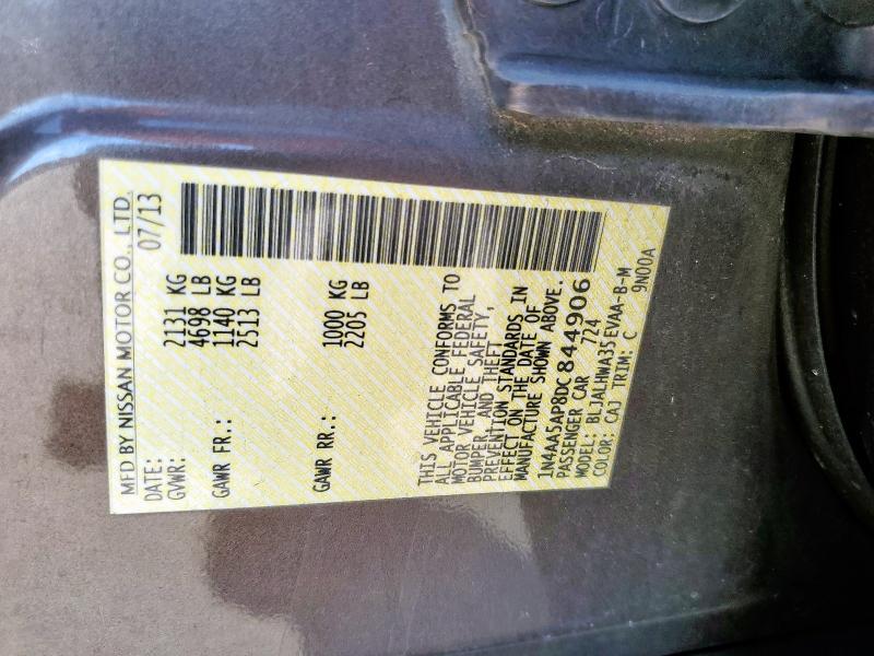 1N4AA5AP8DC844906 - 2013 NISSAN MAXIMA S Qəhvəyi foto 13