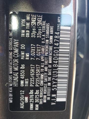 5XYZU3LB4DG014784 - 2013 HYUNDAI SANTA FE SPORT GRAY photo 14