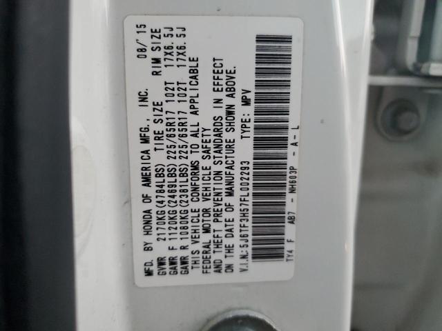 5J6TF3H57FL002293 - 2015 HONDA CROSSTOUR EXL თეთრი ფოტო 13