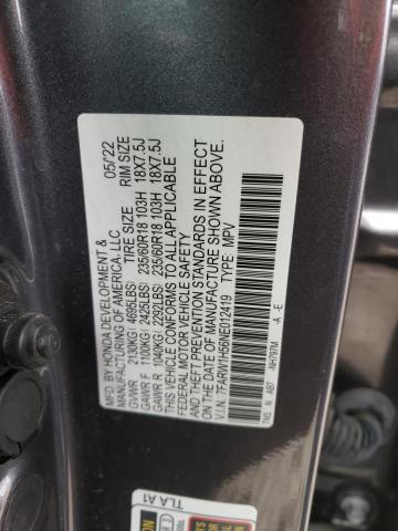 7FARW1H56NE012419 - 2022 HONDA CR-V EX GRAY photo 13